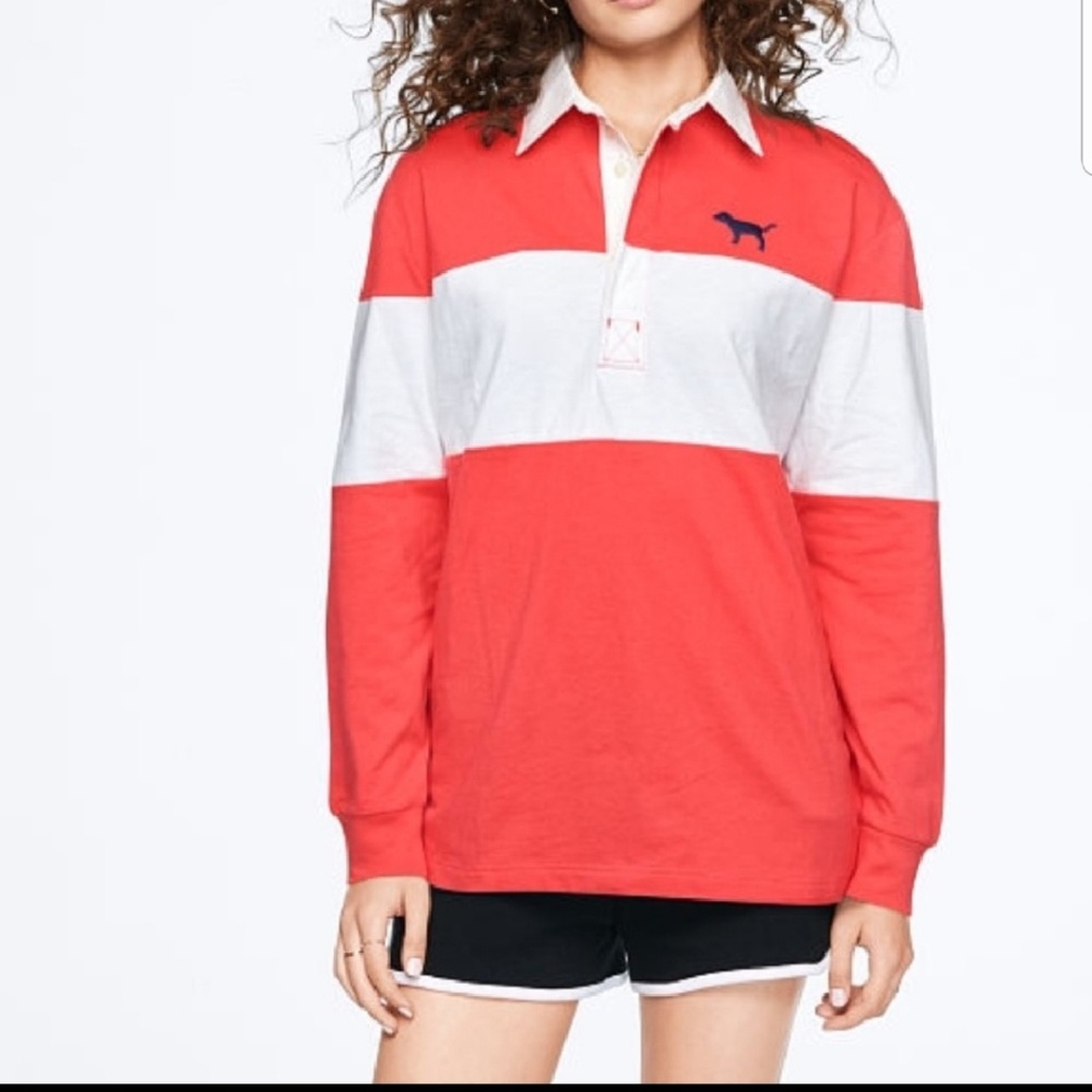 VS Pink Campus Long Sleeve Tee Large